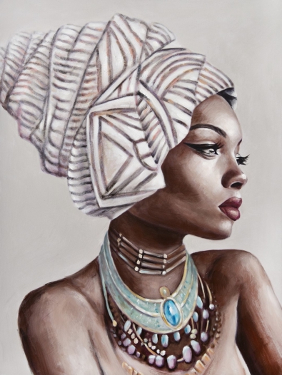 Schilderij afrikaanse vrouw 74x100