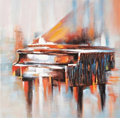 schilderij piano 100x100