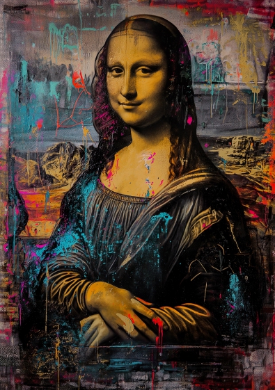 Mona Lisa op glas 70x100