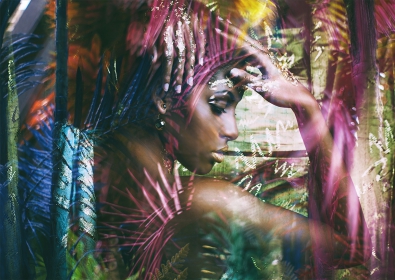 Colour woman op glas 70x100