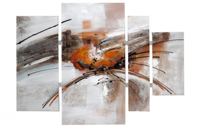 Schilderij abstract 4-luik 115x159