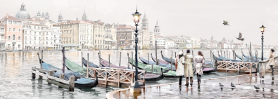 Stadsgezicht Venetie met gondel 60x150