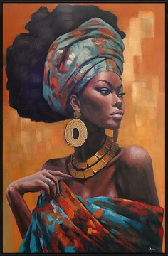 schilderij afrikaanse vrouw 1 100x150