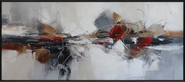 Schilderij abstract aardetint 80x180