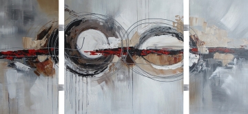 Schilderij abstract 3-luik 70x146