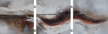 Schilderij abstract 3-luik 50x156