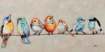 Schilderij vogels 60x120