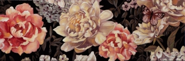 Schilderij bloemen retro 50x150 