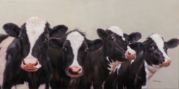 Schilderij koeien 70x140