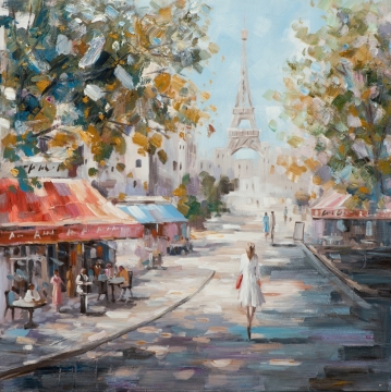 Schilderij stadsgezicht Parijs 100x100