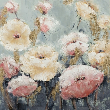 Schilderij bloemen 100x100