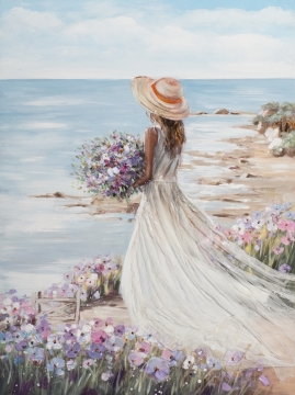Schilderij strandwandeling 90x120 