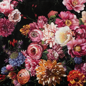 Schilderij bloemen 100x100
