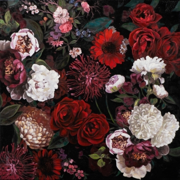 Schilderij bloemen 100x100