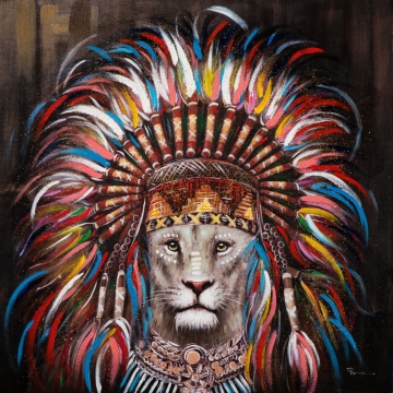 Schilderij leeuw 100x100