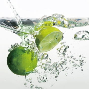 Lime splash op glas 60x60