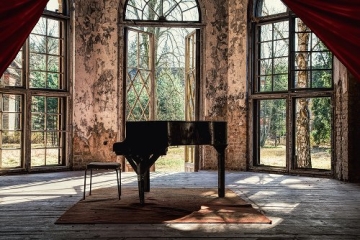 Piano op glas 100x150