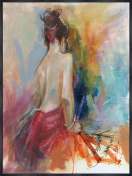 Schilderij coloured nude I met lijst 90x120