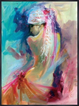 Schilderij coloured nude met lijst 90x120
