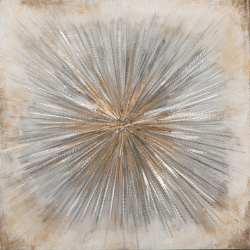 Schilderij cirkel sun metaal 100x100