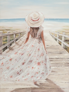 Schilderij strandwandeling 90x120 