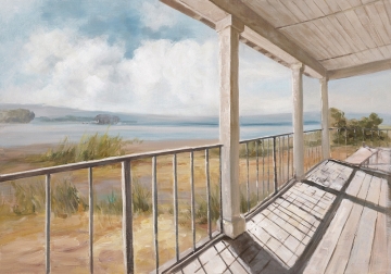 Schilderij veranda view 90x120