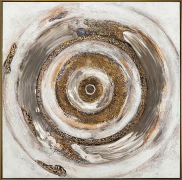 Schilderij luxe cirkel met lijst 102x102