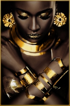 Golden beauty op glas 80x120