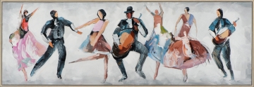 Schilderij dans en muziek met lijst 50x150