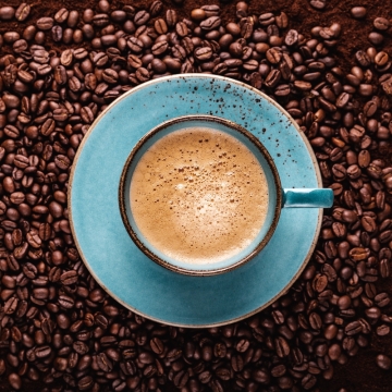 Coffee op glas 60x60