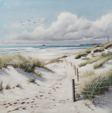 Schilderij duinzicht 100x100
