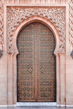 Oriental door ornament op glas 80x120