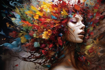 Flower dream op glas 80x120