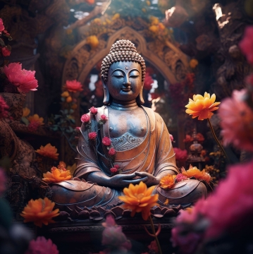 Buddha Harmony op glas 80x80