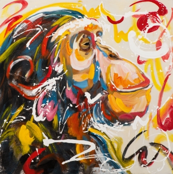 Schilderij monkey dream 100x100