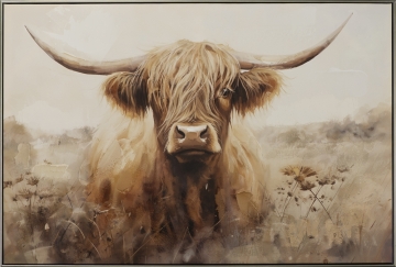 Schilderij hooglander 82x122