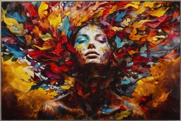 Schilderij colourfull lady 80x120 