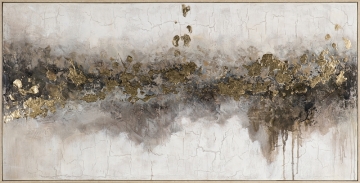 Schilderij abstract met lijst 70x140