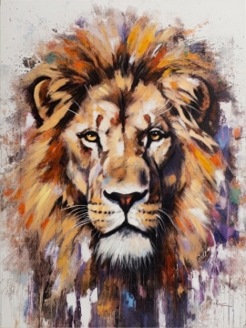 Schilderij leeuw 90x120 