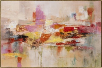 Schilderij abstract met lijst 80x120