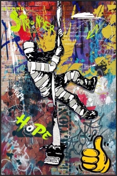 Schilderij street art met lijst 80x120
