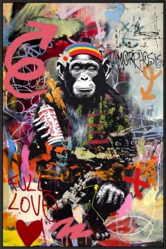 Schilderij street art met lijst 80x120