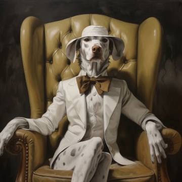 Stylish dog op glas 80x80