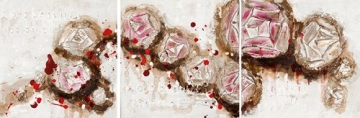 Schilderij set abstract 25x75