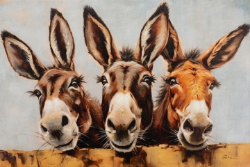 Schilderij beautiful donkeys 80x120