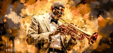 Fotokunst golden sounds op canvas 66x140