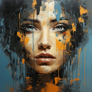 Fotokunst vrouw op canvas 95x95