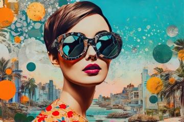 Fotokunst holiday woman op canvas 80x120
