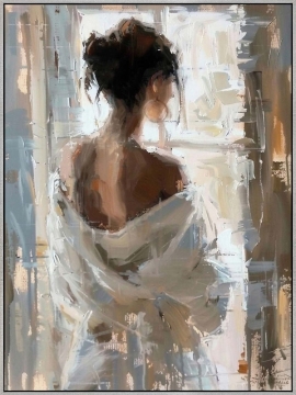 Schilderij lost in thoughts met lijst 90x120 