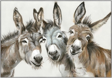 Schilderij ezeltjes met lijst 70x100
